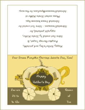 Preview of Happy Mother's Day Teapot Your Dream Pumpkin Carriage Awaits You, Mom! card