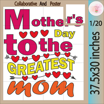 Preview of Happy Mother's Day collaborative coloring posters | International women's Day