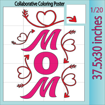 Preview of Happy Mother's Day collaborative coloring posters | Mother's Day Bulletin Board