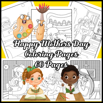 Preview of Happy Mothers Day Coloring Pages (Bundle 60 coloring Pages)