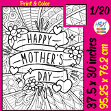 Happy Mothers Day Coloring Poster Art Board Activity Bulle