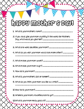 Happy Mother's Day {fun questions about mom!} by ...