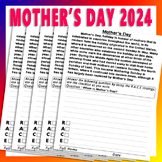 Happy Mothers day Reading Comprehension - RACE Writing pra