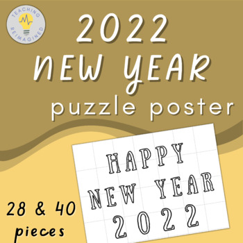 Preview of Happy New Year 2022 Collaborative Puzzle Poster, Bulletin Board Idea
