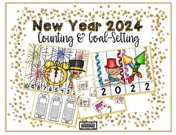 Preview of Happy New Year 2024 Counting and Writing Resolutions Happy Noon Year