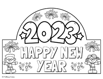 Happy New Year 2023 Crown-Hat-Headband Craft-Resolution Writing-English ...