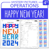 Happy New Year 2024 Math Mystery Picture Grade 4 Multiplic