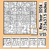 Happy New Year 2024 Coloring Page Bulletin Board Collabora