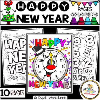 Preview of Happy New Year 2024 Coloring Pages -   New Year-themed Coloring Sheets!