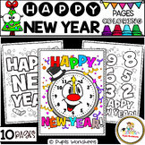 Happy New Year 2024 Coloring Pages -   New Year-themed Col