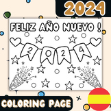 Feliz Año Nuevo : Spanish Happy New Year 2024 Coloring Pag