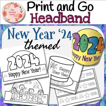 Happy New Year 2024 Headband NO PREP Print Color And Wear TPT   Original 10744421 1 