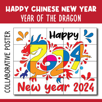 Preview of Happy New Year 2024 | Lunar Chinese New Year Collaborative Poster Coloring Art