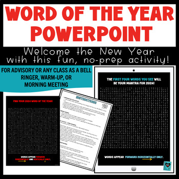 Preview of ELA 2024 Word of the New Year PowerPoint Warm-Up/Bell Ringer/ Activity/Advisory