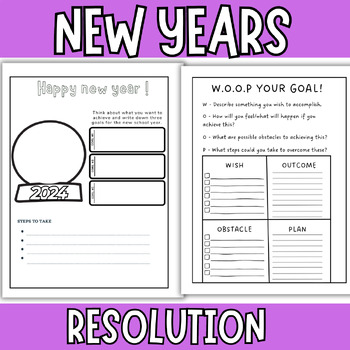Preview of 2024 New Years Resolution : Happy New Year 2024 Activities & Goal Setting