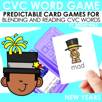 Preview of Happy New Year CVC Word Game: Blending and Reading CVC Word Practice