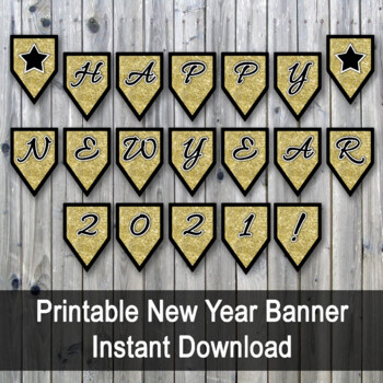 happy new year banner 2021 printable by oldmarket tpt