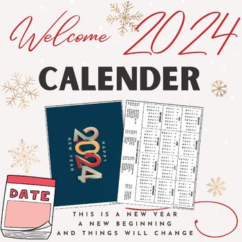 Preview of Happy New Year Calendar 2024 Teacher Productivity Teacher Planner About 2024