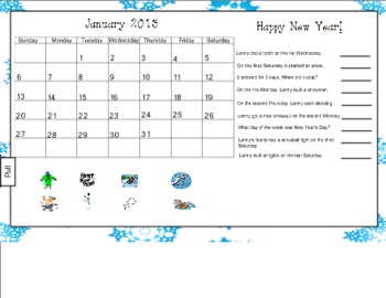 Preview of Happy New Year Calendar Activity for SMART Board