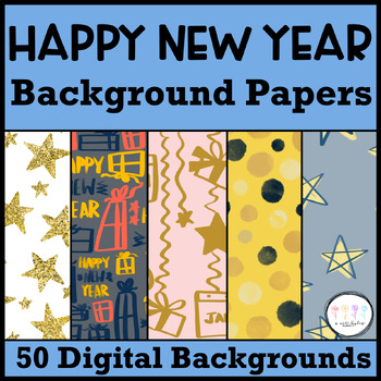Preview of Happy New Year Celebration Digital Backgrounds for Google Slides and Powerpoint