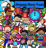 Happy New Year Clip Art- Colorful Theme Party