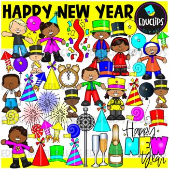Preview of Happy New Year Clip Art Set {Educlips Clipart}