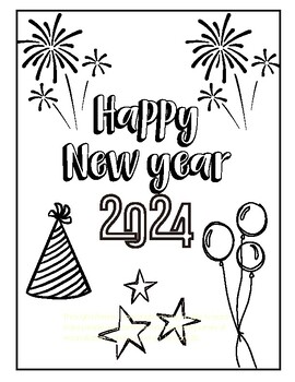 Happy New Year Coloring Page by Carissa Thuemler | TPT