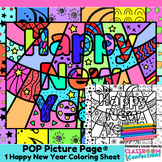 Happy New Year Coloring Page Fun New Year Pop Art Coloring