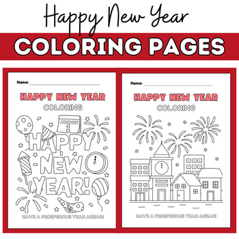 Preview of Happy New Year Coloring Pages | Winter Pack For Kids Coloring Book