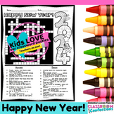 Happy New Year Crossword Puzzle : New Year's 2024 Activity