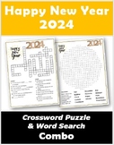 Happy New Year Crossword Puzzle and Word Search Combo