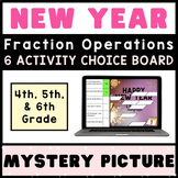 4th 5th 6th Grade Math ⭐ Fraction Operations NEW YEAR'S ⭐ 