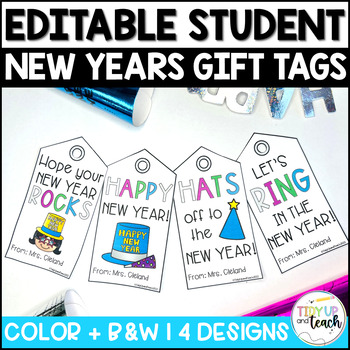 Preview of Happy New Year Gift Tags Printable
