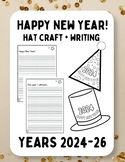 Happy New Year! Hat/Crown Craft + Writing Prompts 2024-2026