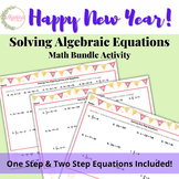 Happy New Year Hidden Message Math Bundle // Solving Algeb