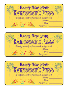 new year homework pass