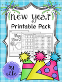 Happy New Year Math and Literacy Printable Pack