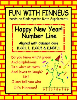 Preview of Happy New Year! Number Line   K.CC1, K.CC5 &  K.NBT1