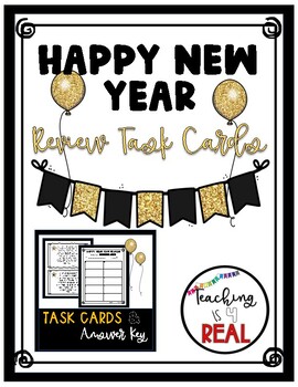 Preview of Happy New Year Review Task Cards