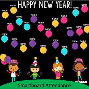 Preview of Happy New Year SmartBoard Attendance