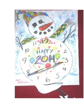 Preview of Happy New Year Snowman Clock