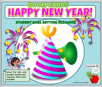Preview of Happy New Year! Student Goals Resource Boom Cards®|Distance Learning|