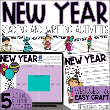Preview of Happy New Year Webquest | Reading Comprehension Activities & Writing Craft