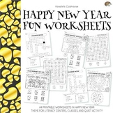 Happy New Year Fun Worksheets