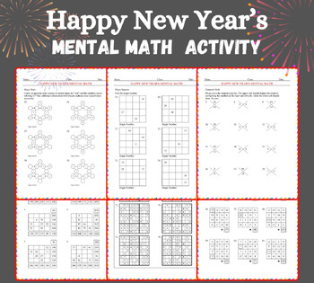 Preview of Happy New Year's Math Activities Mental Math #toast23