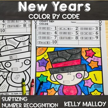 Preview of Happy New Years 2024 Coloring Pages Counting Number Sense 