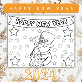Happy New year 2024 Coloring pages |New Years Coloring She