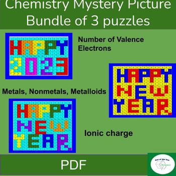 Preview of Happy New year Chemistry Puzzles Periodic Table Trends set of 3
