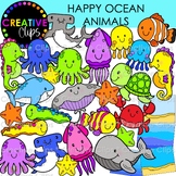Happy Ocean Animal Clipart {Summer Clipart Animals}