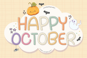 Preview of Happy October Bubble font letters for teachers